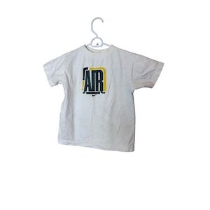 Vintage Nike Shirt Kids 7‎ White Short Sleeve Air Swoosh Graphic Tee USA
